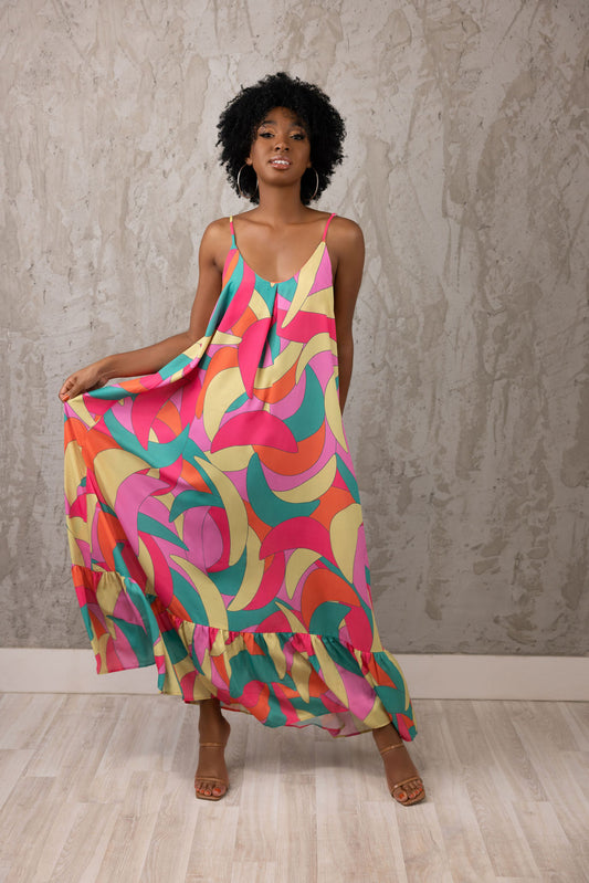 Long multicolor dress