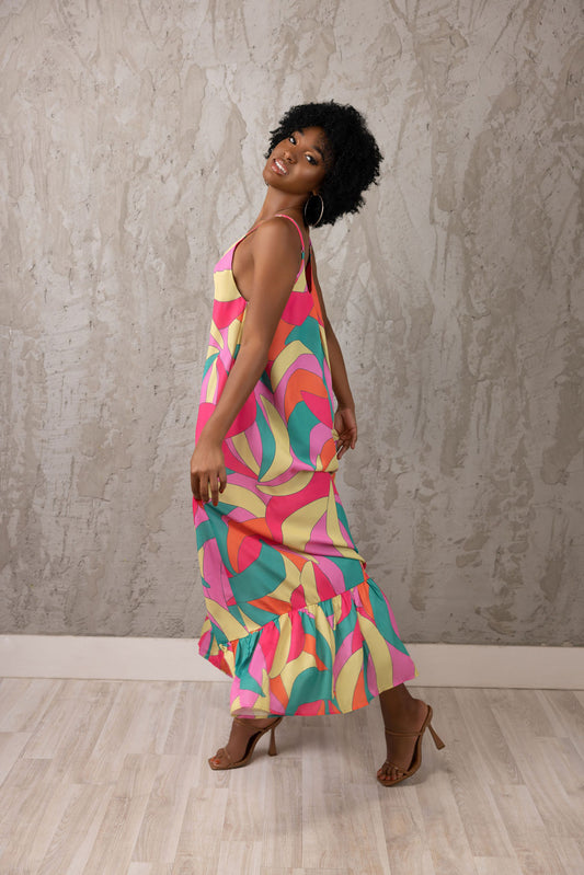 Long multicolor dress
