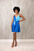 Mini light and dark blue dress