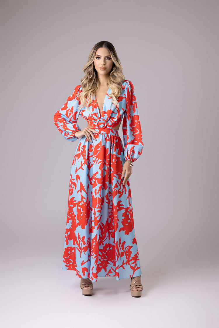 Long dress with long sleeves