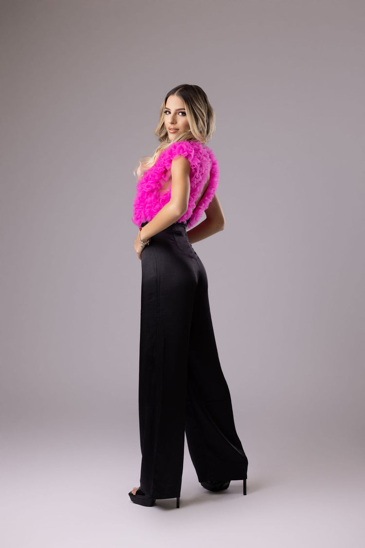 Ruffle backless bodysuit