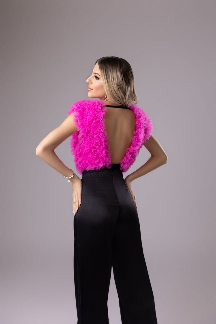 Ruffle backless bodysuit